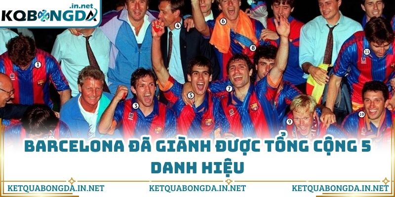 Barcelona đã giành được tổng cộng 5 danh hiệu